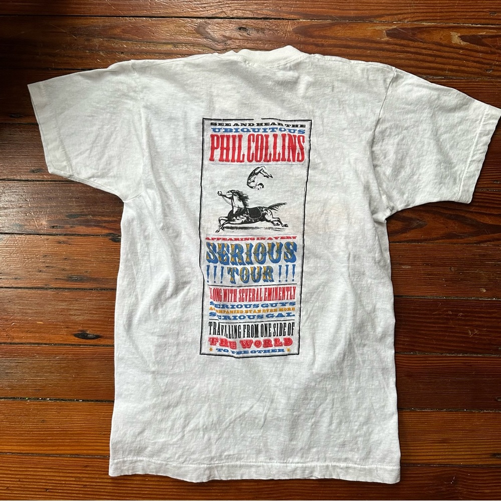 Vintage 1990 Phil Collin’s Serious Tour Fruit of the Loom TShirt Large - Picture 4 of 7
